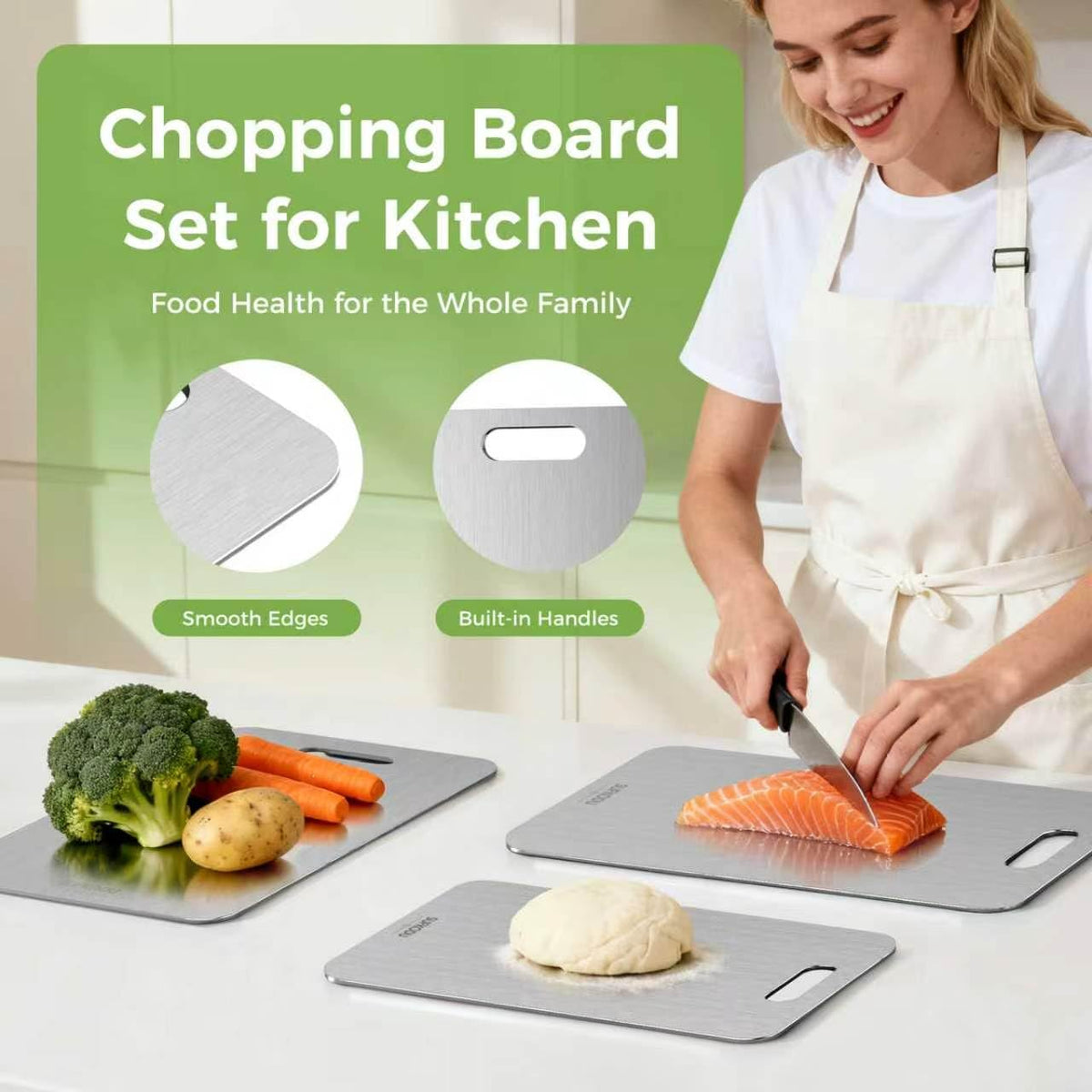 Titanium Cutting Board Set of 3 (M+L+XL)