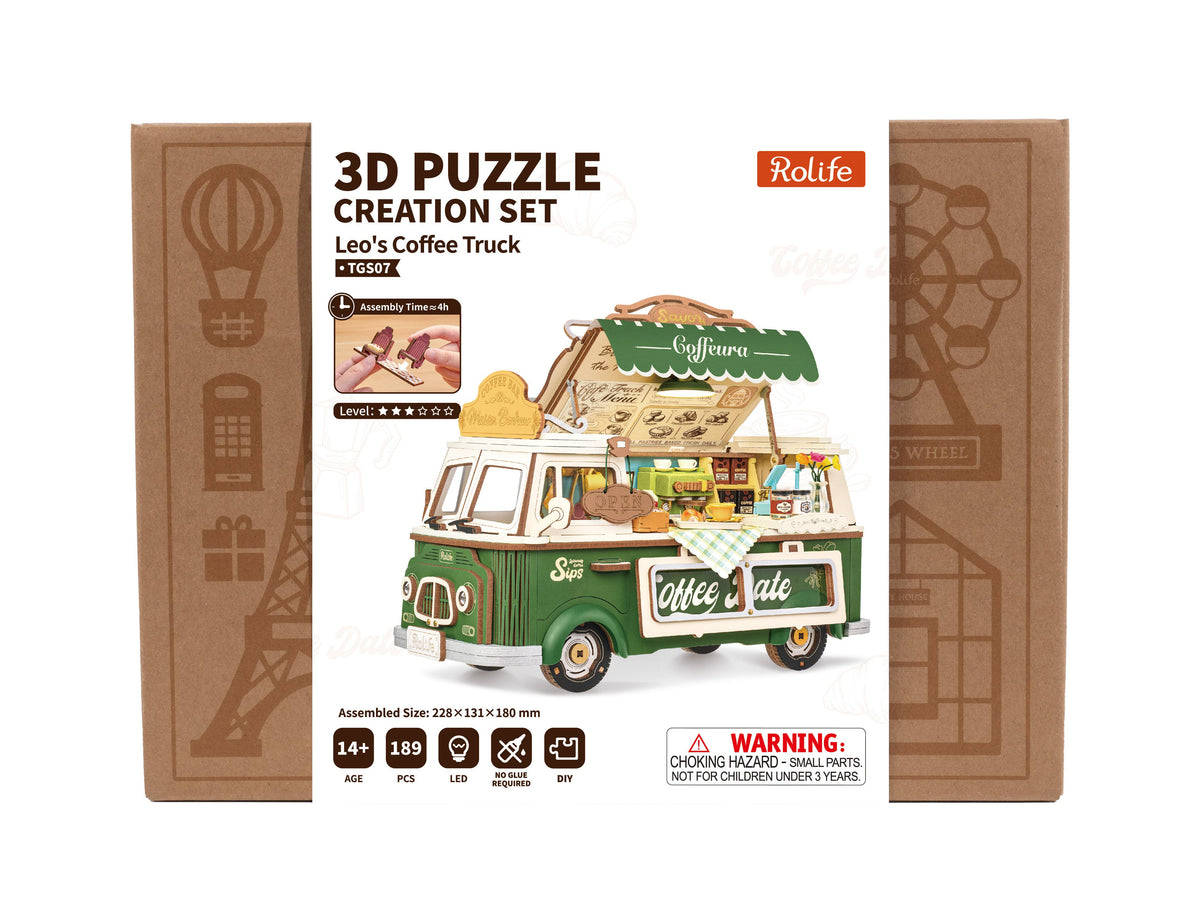 Leo's Coffee Truck Rolife 3D Wooden Puzzle
