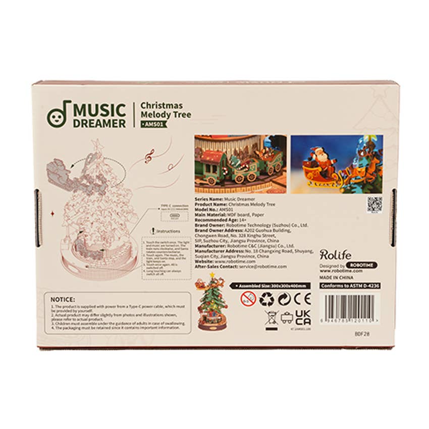 Christmas Melody Tree Rolife Music Dreamer DIY Wooden