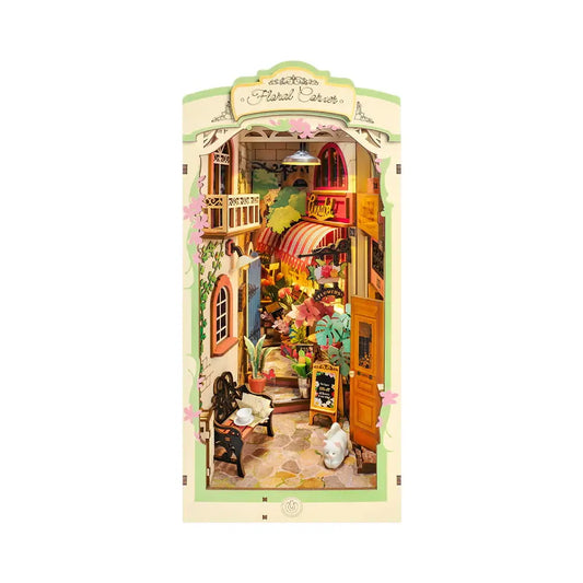 Rolife Floral Corner DIY Book Nook Shelf Insert Kit