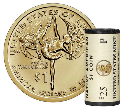 US $1 Golden Dollar Rolls | 25 Uncirculated Coins per Roll