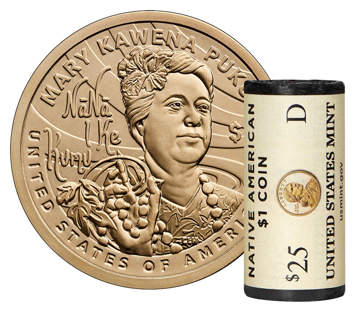 US $1 Golden Dollar Rolls | 25 Uncirculated Coins per Roll