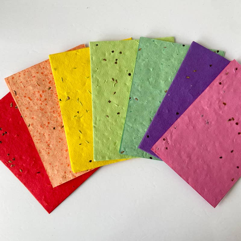 Recycled Rain-Grow Handmade Seed Paper Stationery Set
