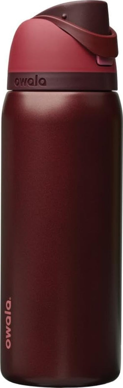 Owala FreeSip 32 oz insulated stainless steel water bottle in Black Cherry