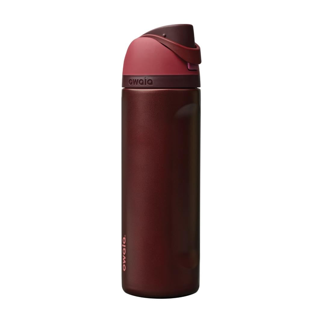 Owala FreeSip 24 oz insulated stainless steel water bottle in Black Cherry