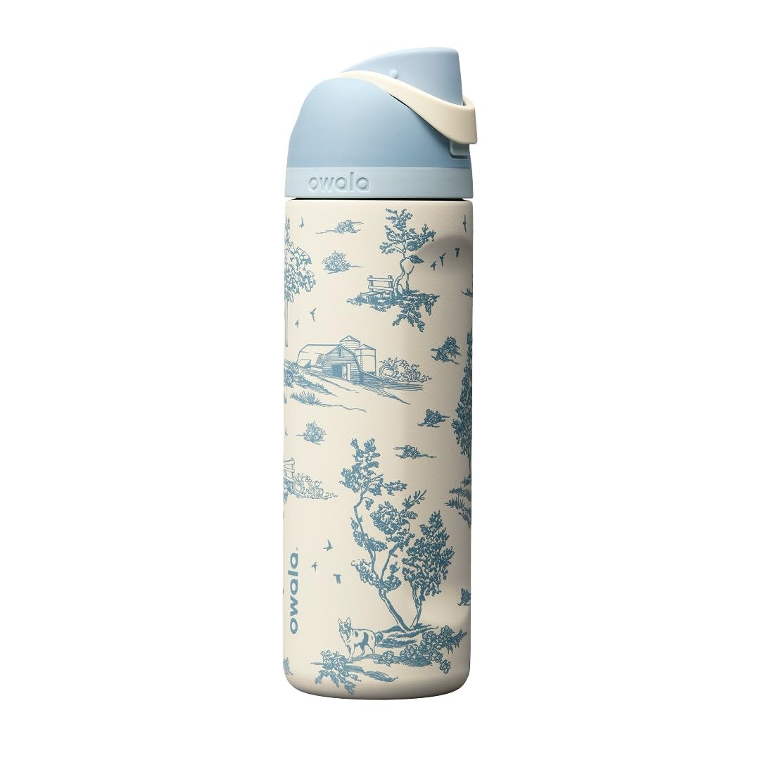 Owala FreeSip 24 oz insulated stainless steel water bottle in Toile Be Home