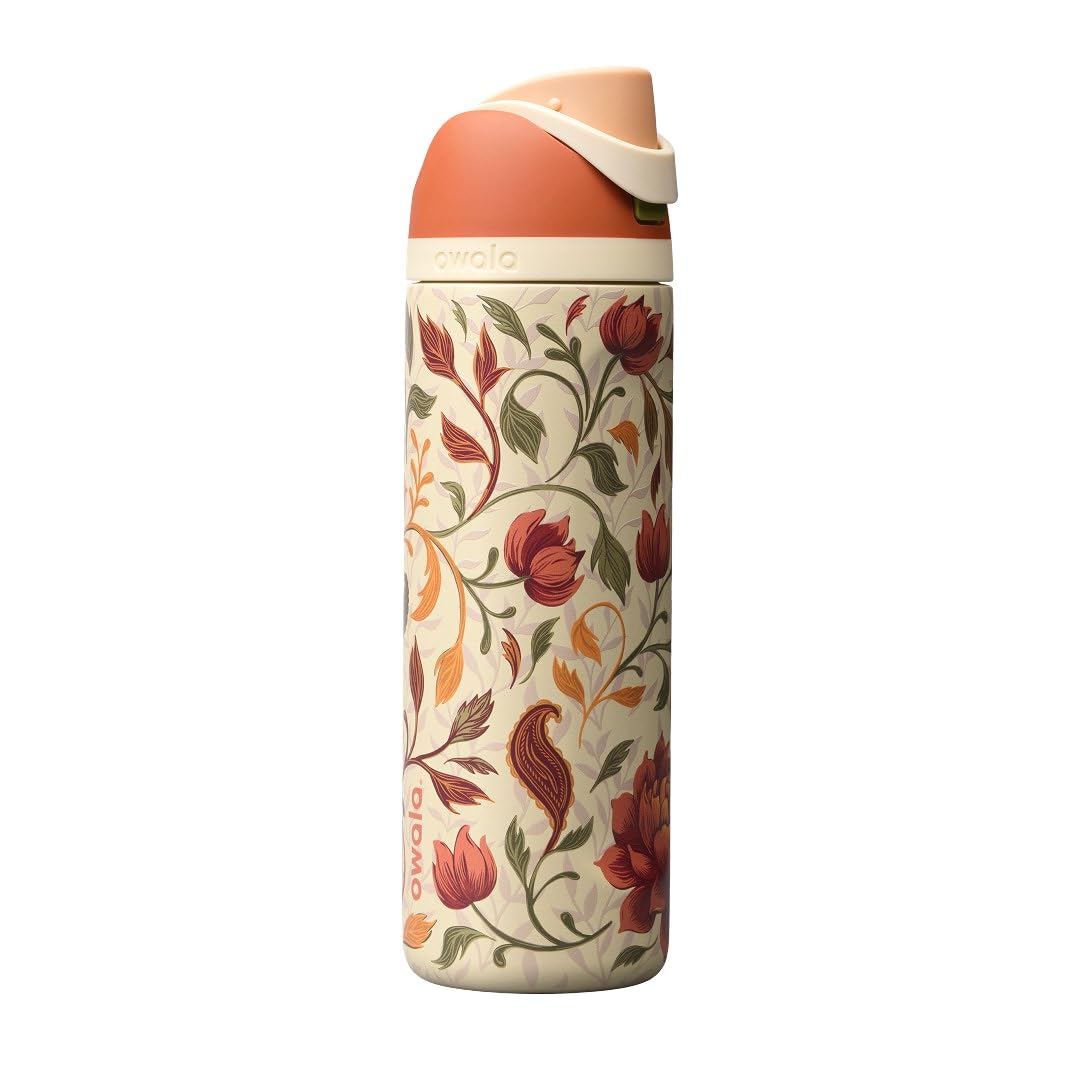 Owala FreeSip 24 oz insulated stainless steel water bottle in Woodland Boho