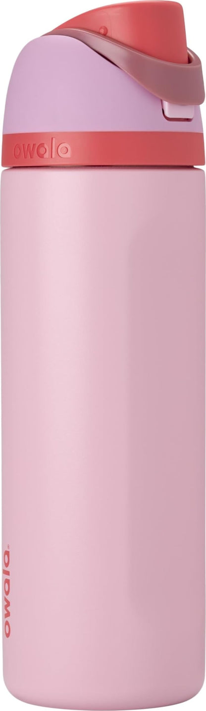 Owala FreeSip 24 oz insulated stainless steel water bottle in Angel Food Cake