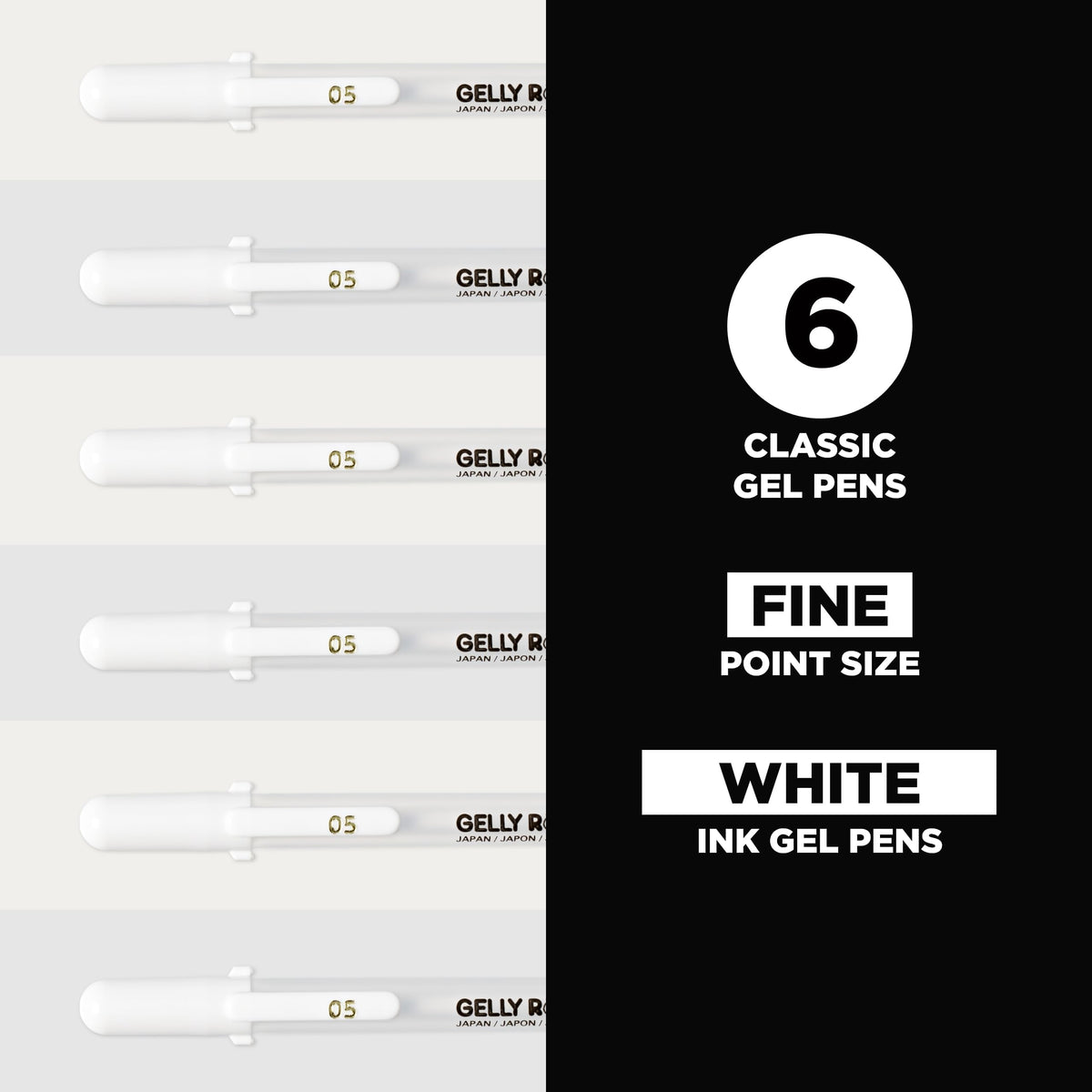 Sakura Gelly Roll Classic white gel pens