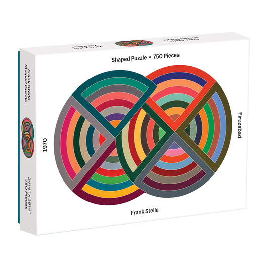 Galison MoMA Frank Stella Shaped Jigsaw Puzzle, 750 Pieces, 24 1/2” x 16 1/4” – Colorful Geometric Painting, Die-Cut Puzzle