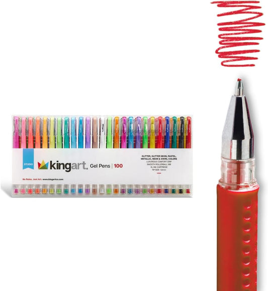 KINGART Studio gel pen set, 100 colors