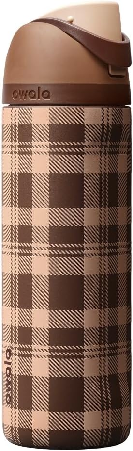 Owala FreeSip 24 oz insulated stainless steel water bottle in Plaid and Simple