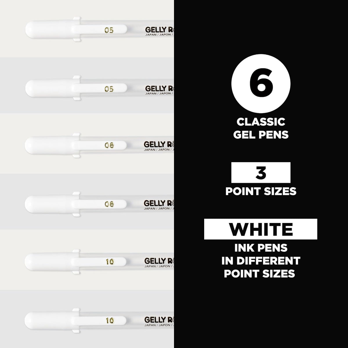 Sakura Gelly Roll Classic white gel pens
