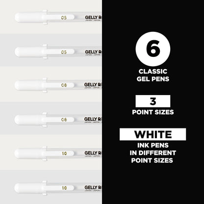 Sakura Gelly Roll Classic white gel pens
