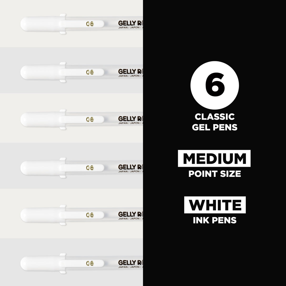 Sakura Gelly Roll Classic white gel pens