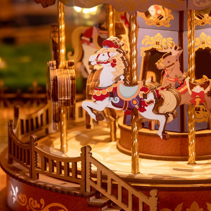 Rolife Classic Carousel DIY Music Box 3D Wooden Puzzle