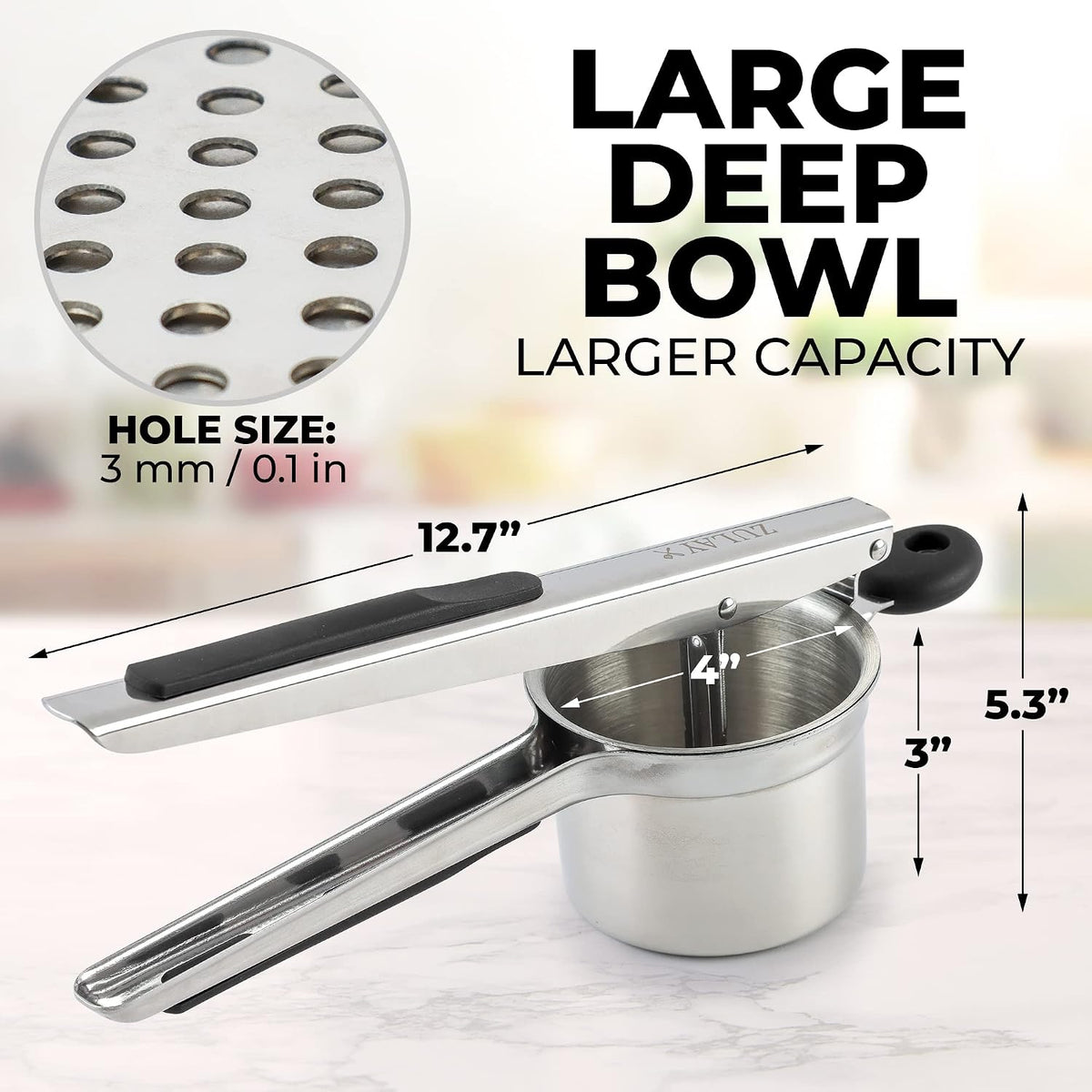 Stainless Steel 15oz Potato Ricer