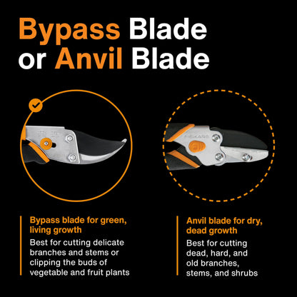 Fiskars Forged Steel Bypass Pruning Shears (4 Options)