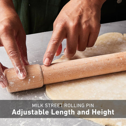 Beechwood Rolling Pin with Height Guides