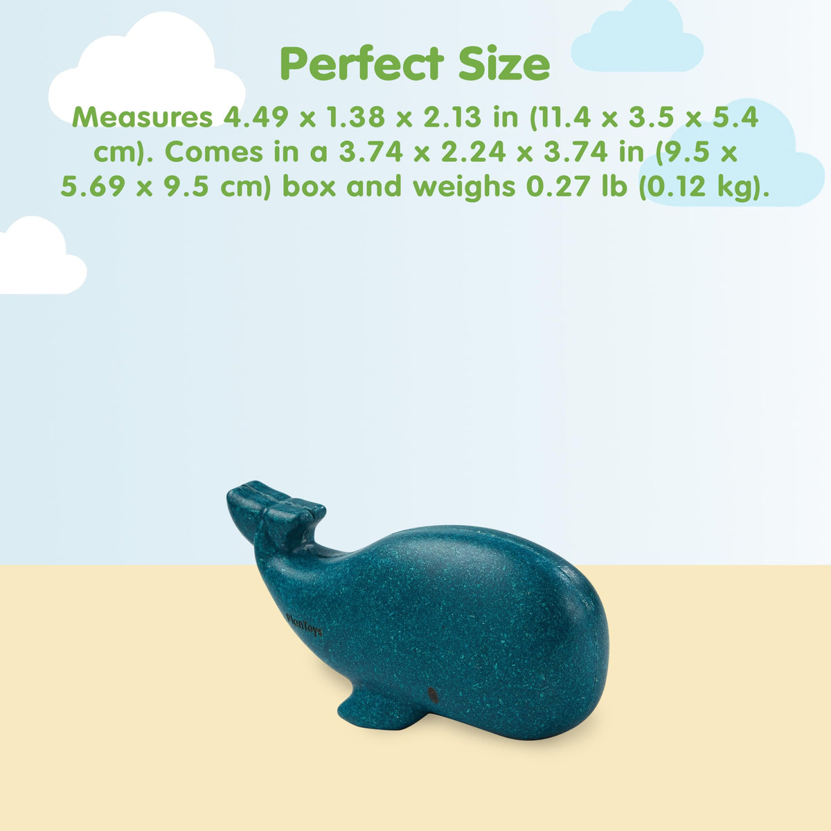 PlanToys® Wooden Sea Life 4-Piece Set, Dolphin, Orca, Whale & Shark Kids