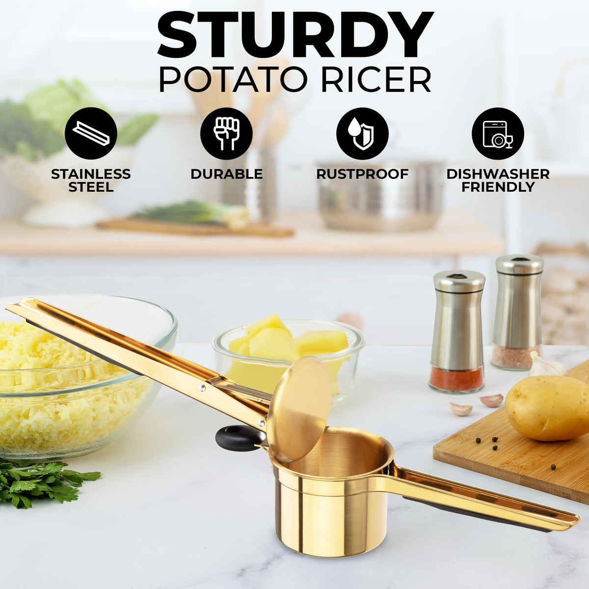 Stainless Steel 15oz Potato Ricer