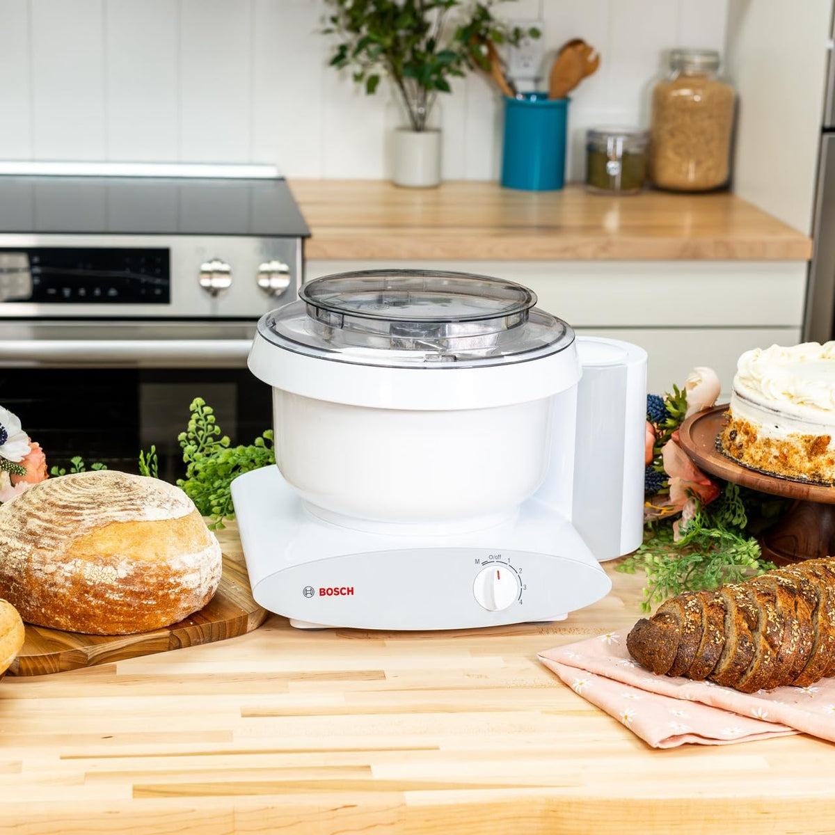 Bosch Universal Plus Mixer with Stainless Steel Bowl | Black & Silver or White