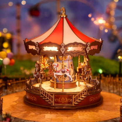 Rolife Classic Carousel DIY Music Box 3D Wooden Puzzle