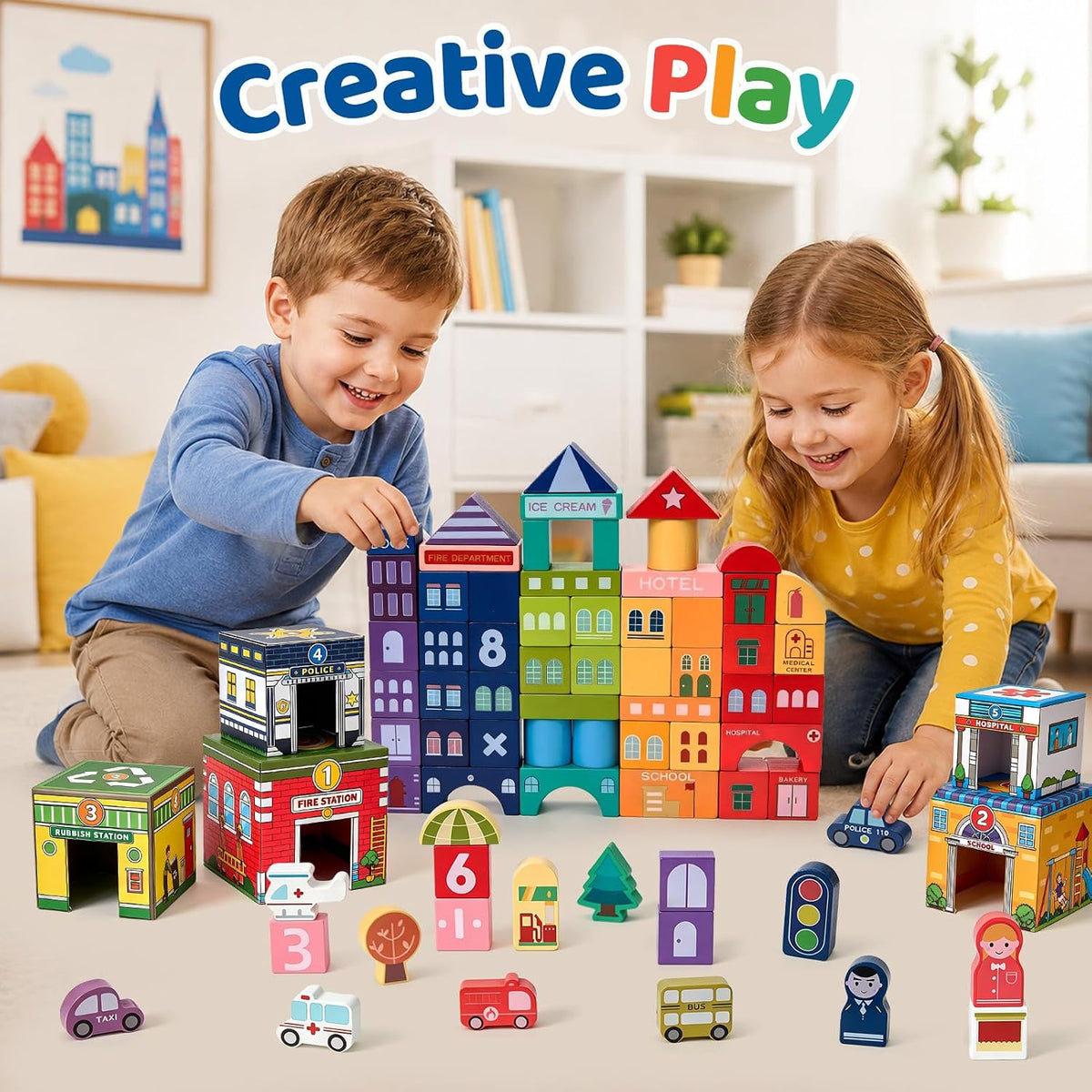 Wooden Building Blocks for Toddlers