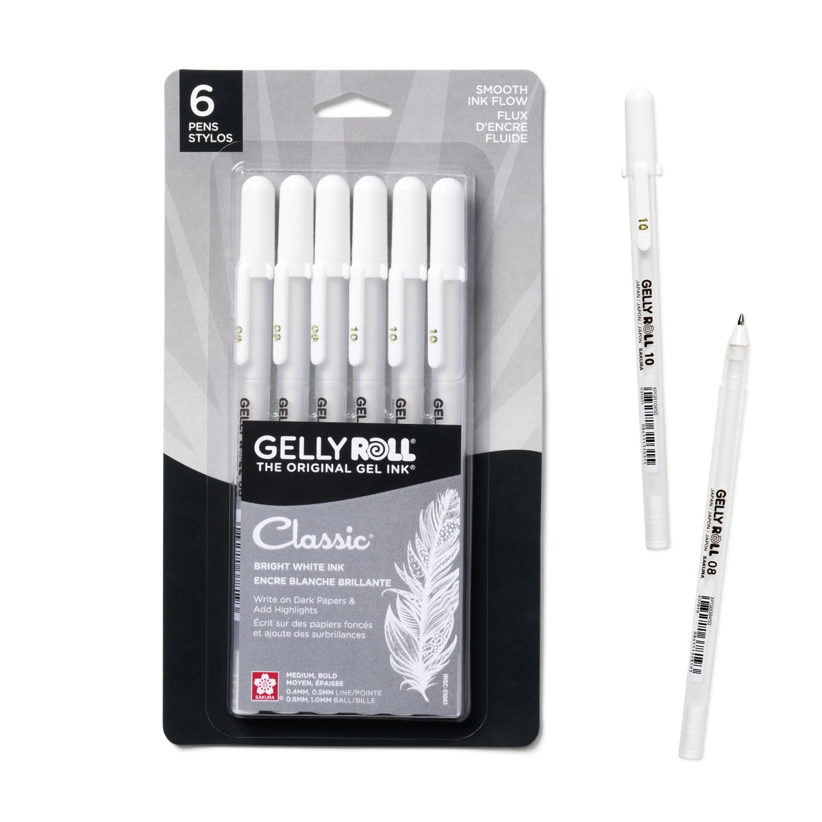 Sakura Gelly Roll Classic white gel pens