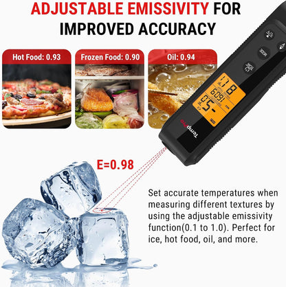 2-in-1 Infrared Thermometer Gun with Meat Probe