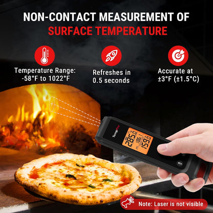 2-in-1 Infrared Thermometer Gun with Meat Probe