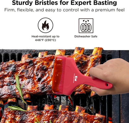 Kitchen Mama Platinum Silicone Extra Wide Pastry & Basting Brush Utensil Set – Heat Resistant, Dishwasher Safe, BBQ Grilling, Cooking, Baking, Perfect For Outdoor, and Butter, Egg Wash, Oil and Sauce