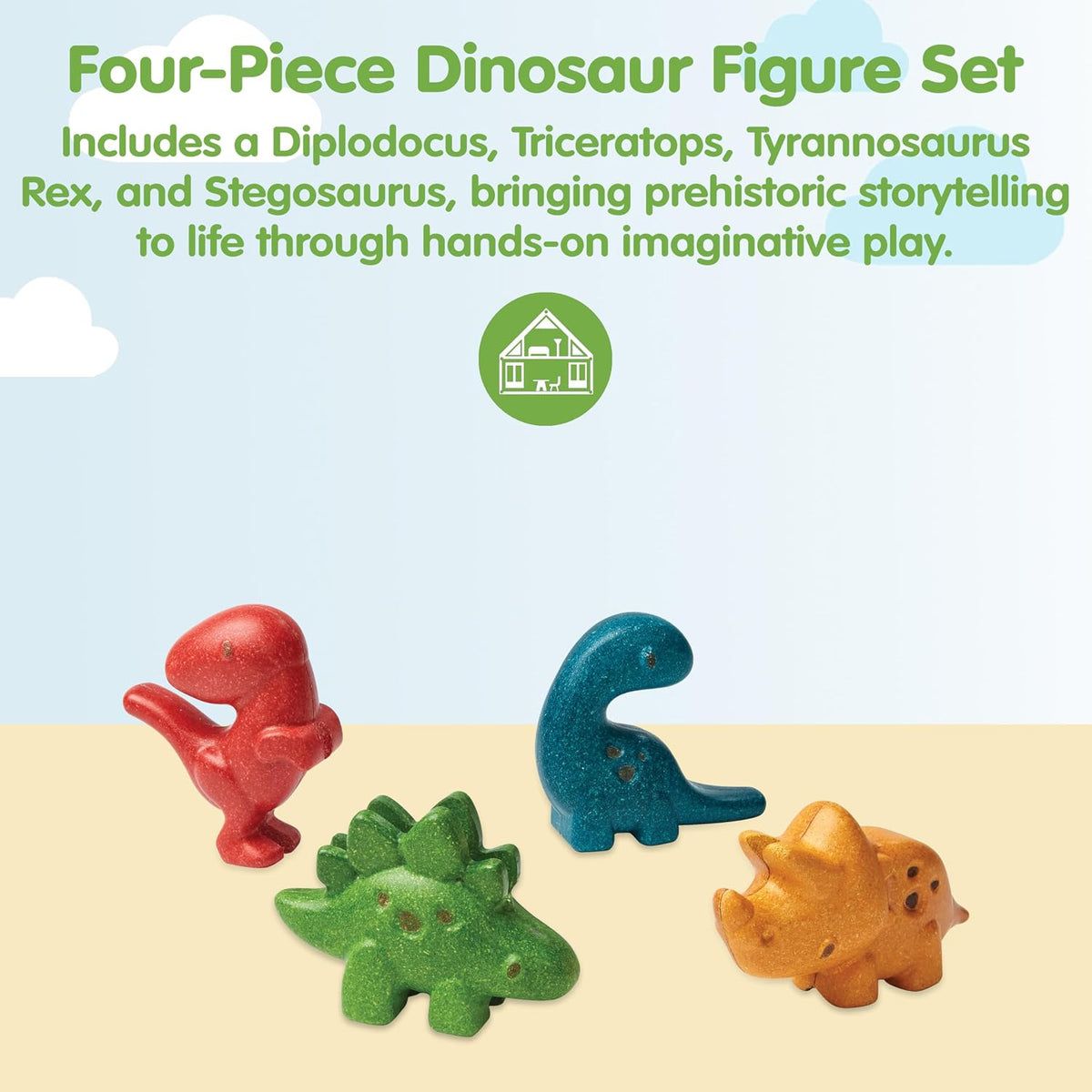 Wooden 4-Piece Dino Play Set