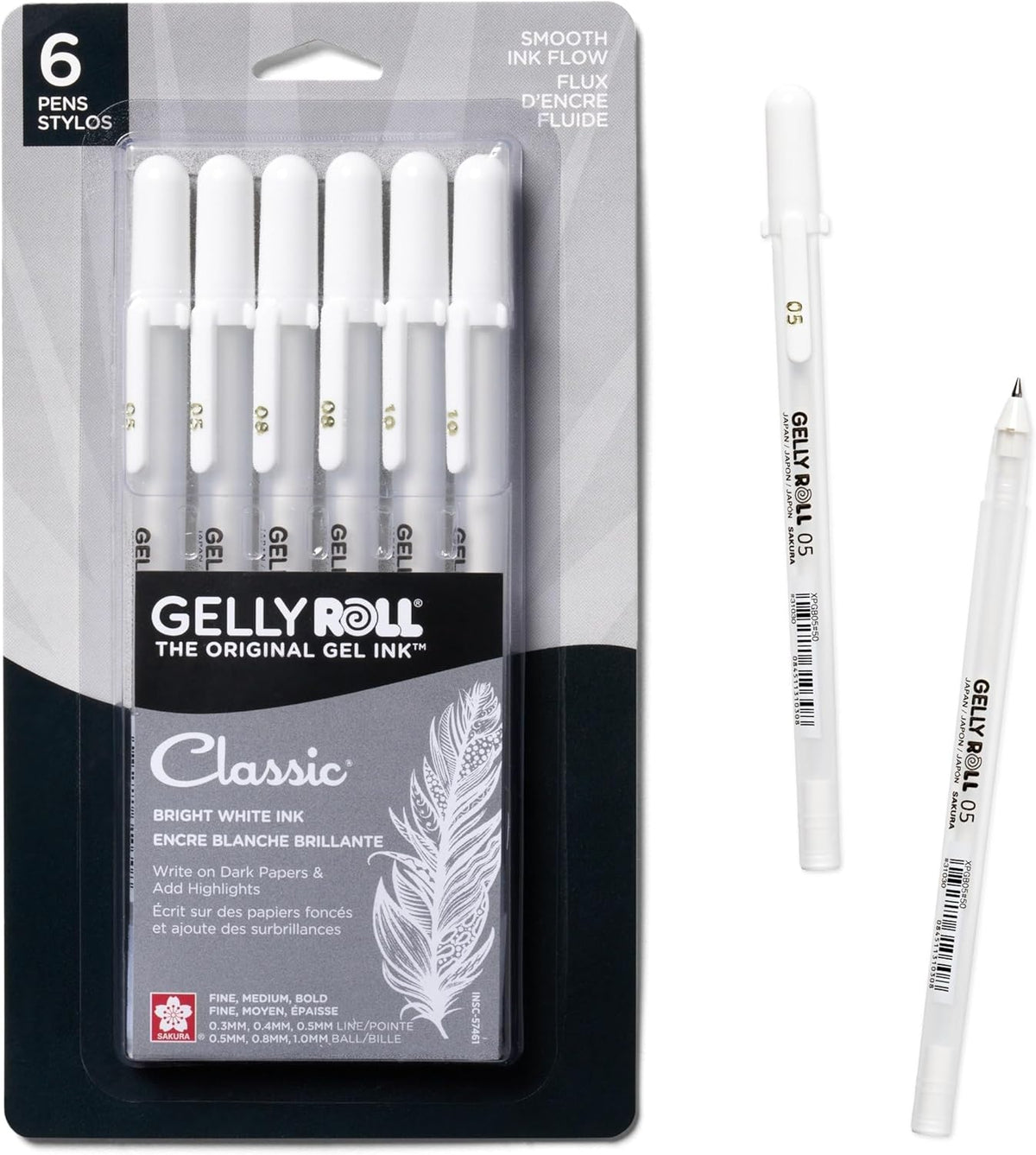 Sakura Gelly Roll Classic white gel pens
