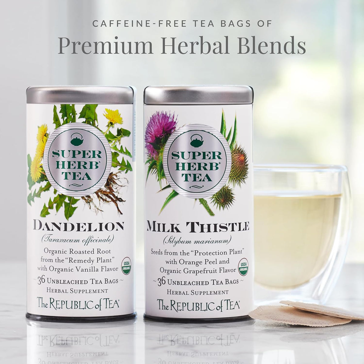Organic Elderflower SuperHerb Tea Naturally Caffeine-Free 36 Ct. | The Republic of Tea