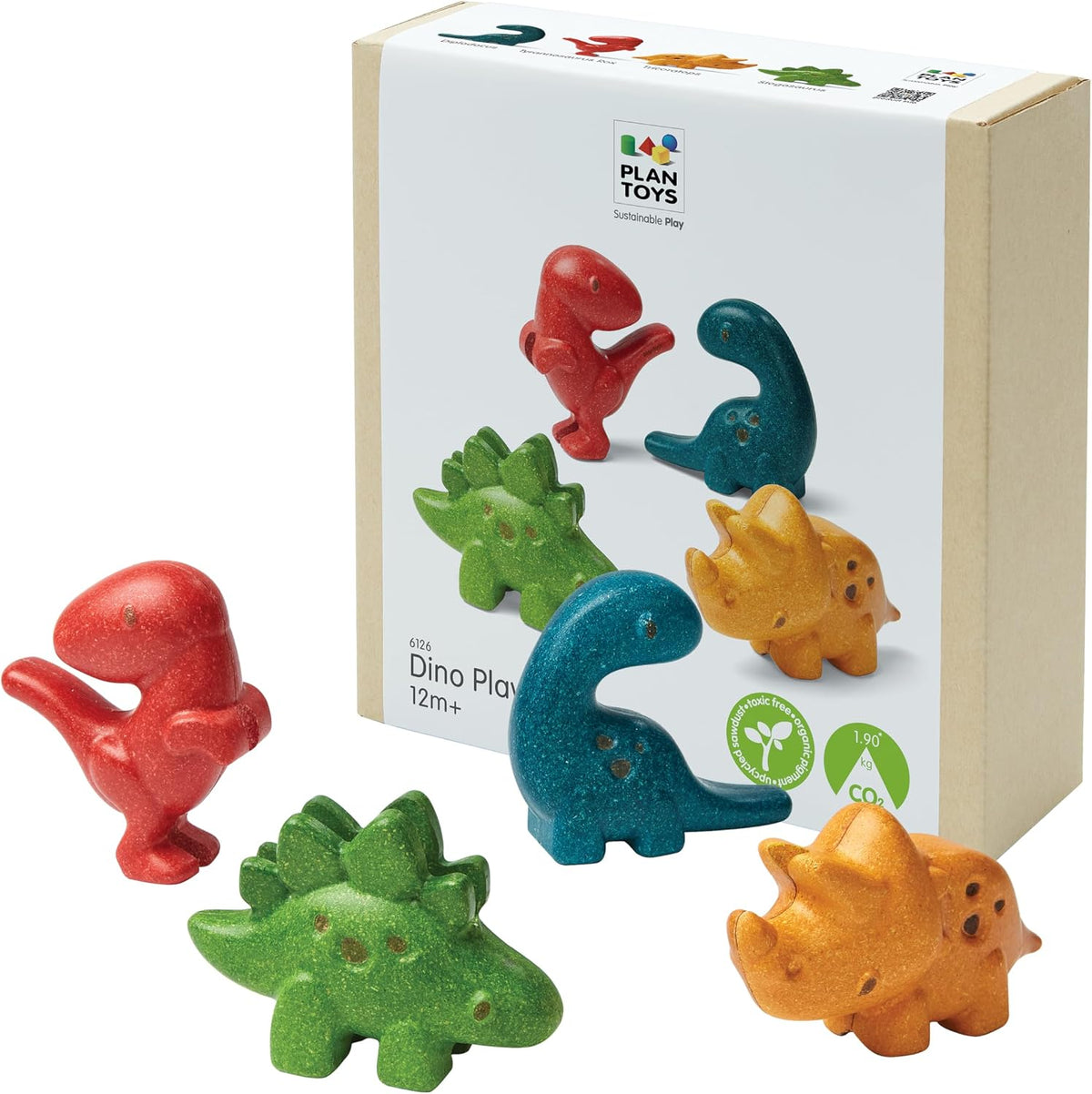 Wooden 4-Piece Dino Play Set