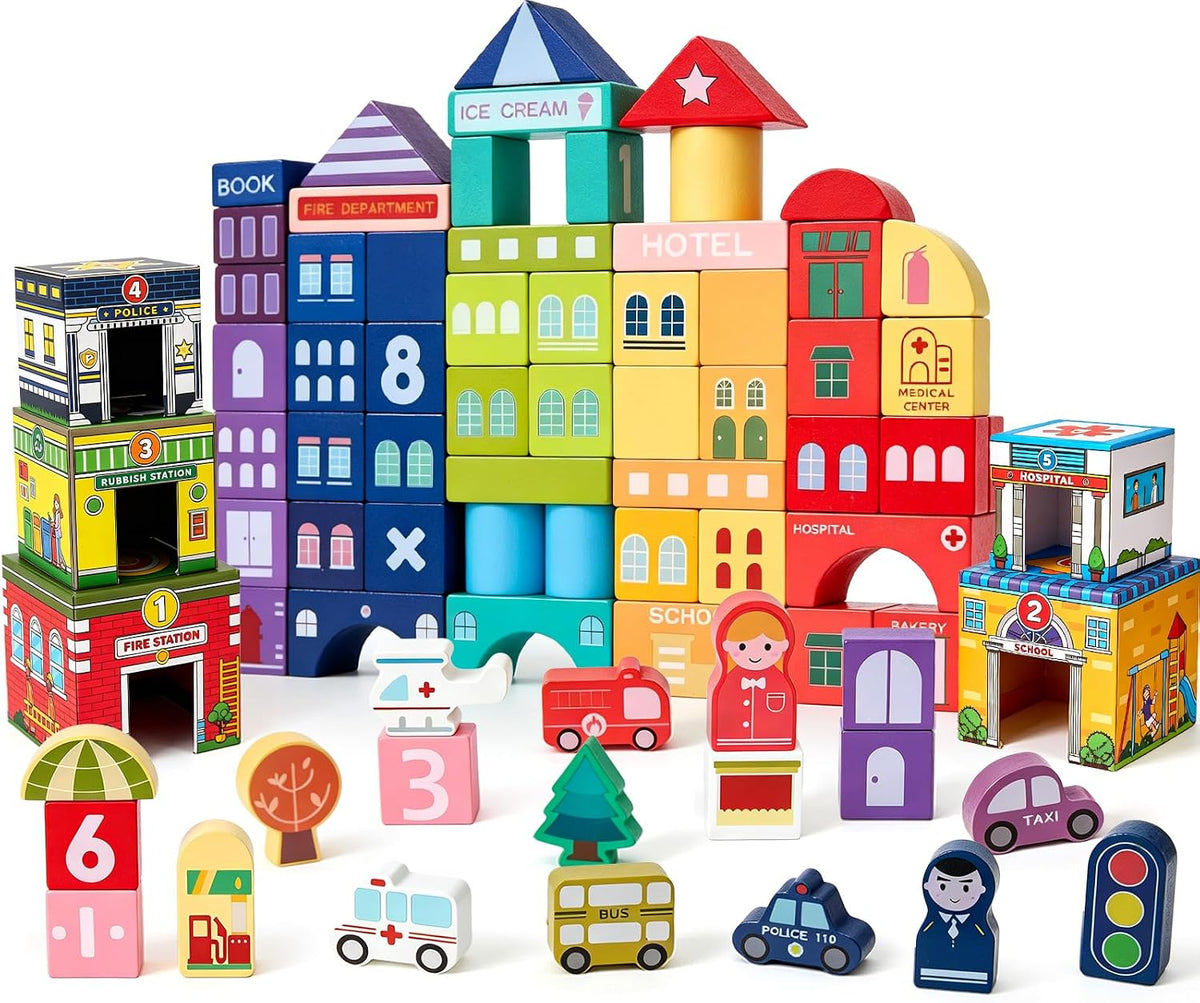 Wooden Building Blocks for Toddlers
