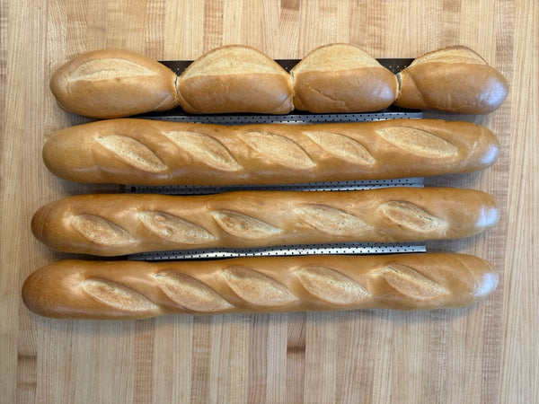 Finished baguettes, ready to slice