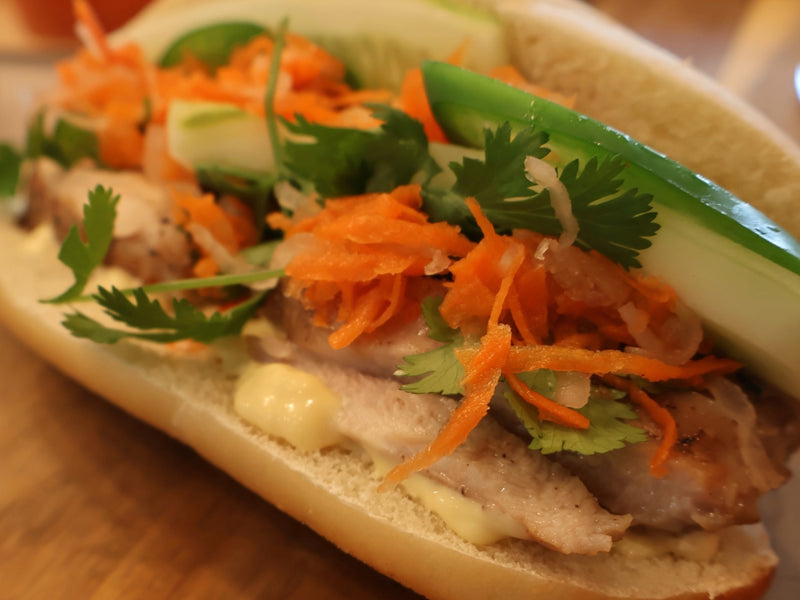 Banh mi wrapped for a packed lunch