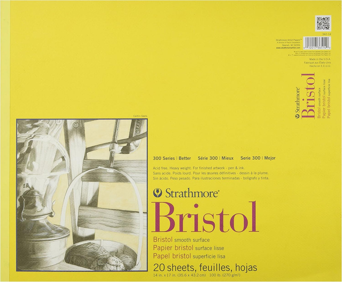 Strathmore 300 Series Bristol Paper Pad with Prismacolor Premier 12 Count Colored Pencils | Art Bundle