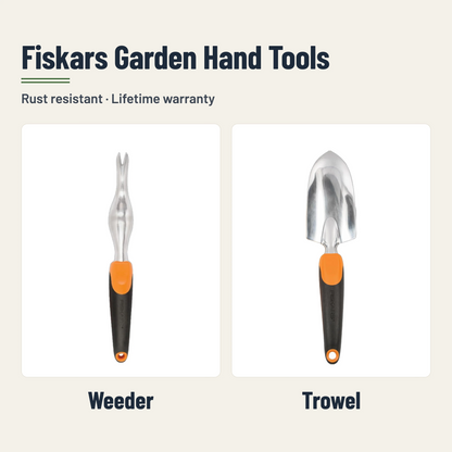Fiskars Garden Hand Tools: Weeder and Trowel, rust resistant with lifetime warranty
