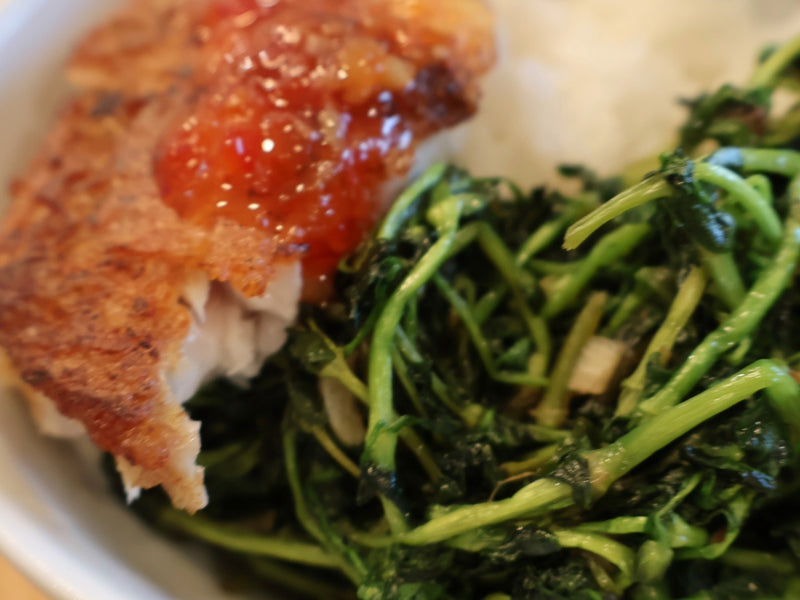 The finished fried fish ready for the table