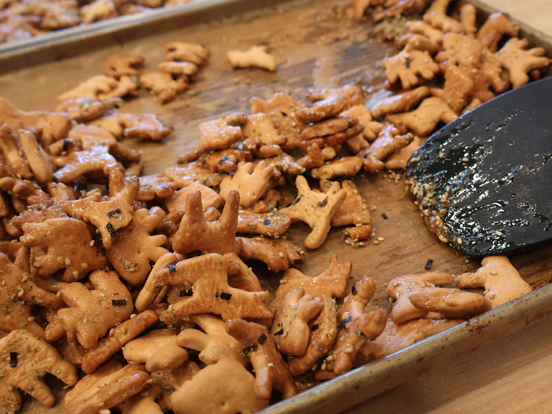 Finished homemade furikake animal crackers