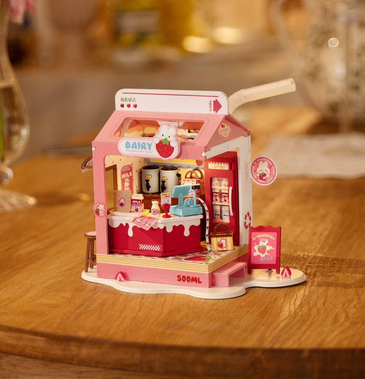 Strawberry Milk Box ROBOTIM Rolife DIY Miniature House